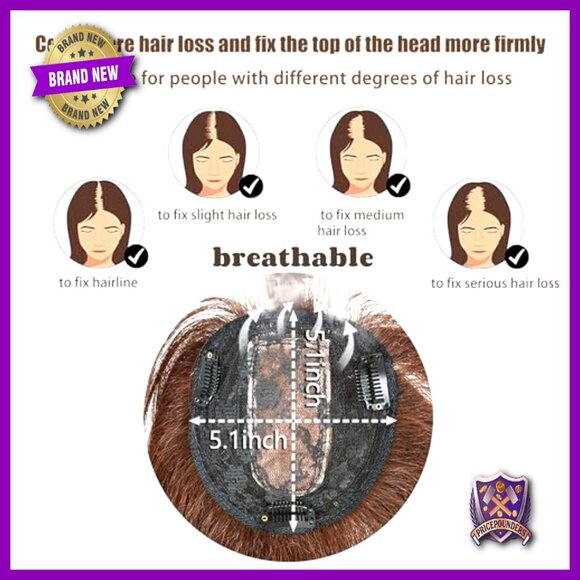 Clip-In Human Hair Topper with Silk Base for Volume & Hair Loss main image 5